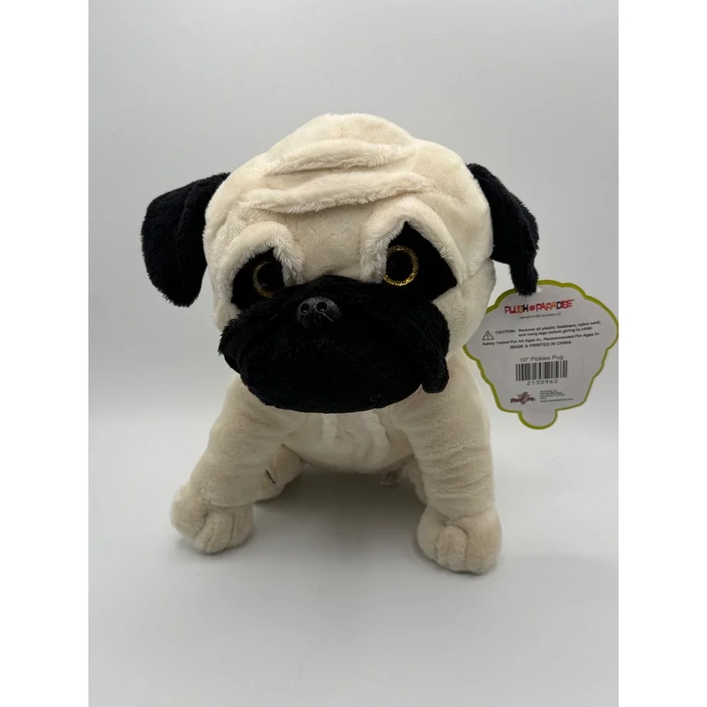 Toy Factory Pickles Pug Plush 10 Inch Cream New Stuffed Animal Dog Toy Paradise